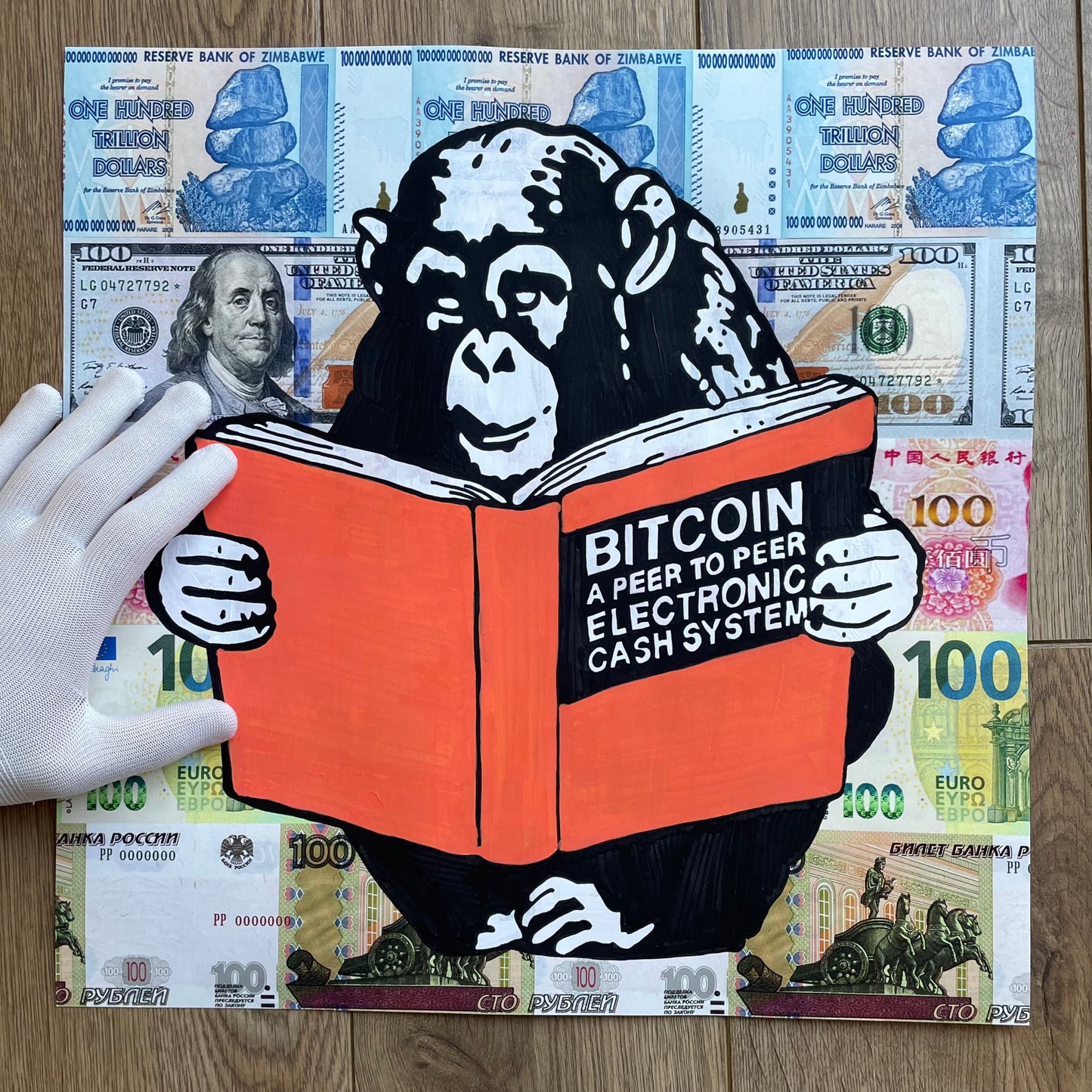 #3/3 Acrylic Paint "Reading Monkey"