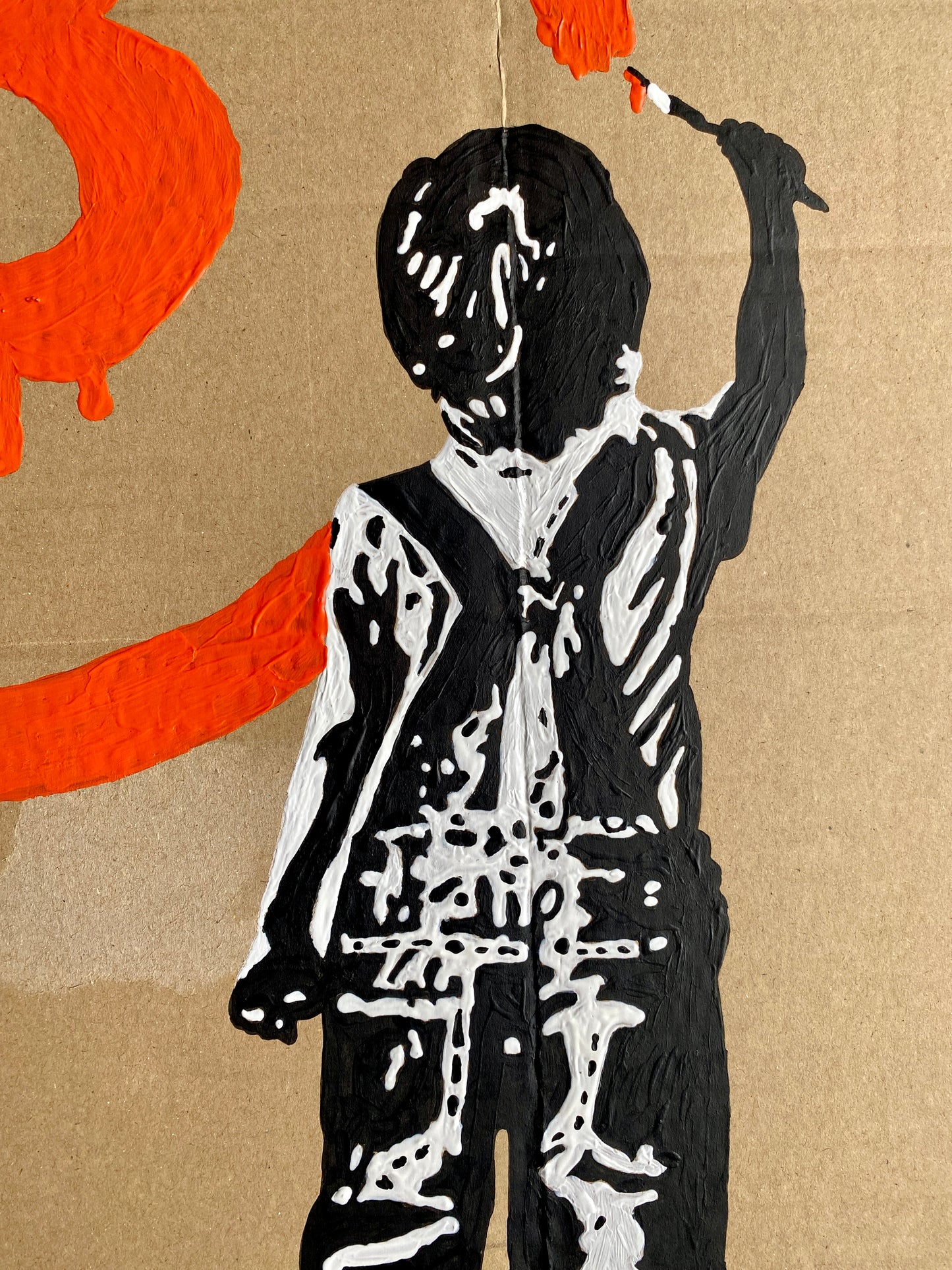 Acrylic Paint on Cardboard "Bitcoin Boy"