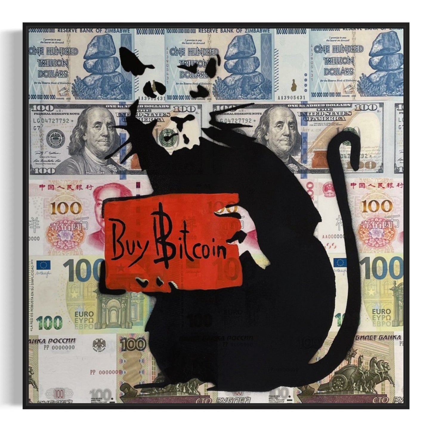 Acrylic Paint "Buy Bitcoin Rat"